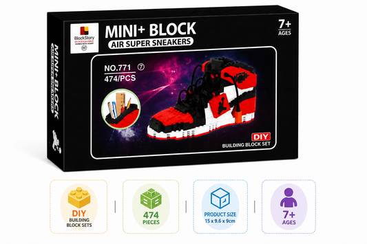 AJ Black Toe sneaker DIY building block set packaging box
