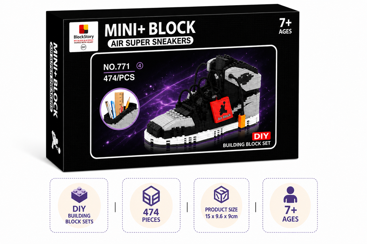 AJ Shadow sneaker DIY building block set packaging box