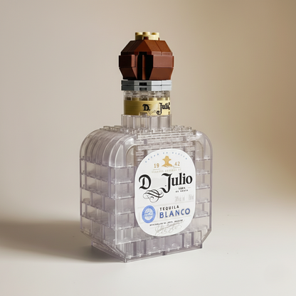 3D angled view of whisky inspired block bottle collectible model