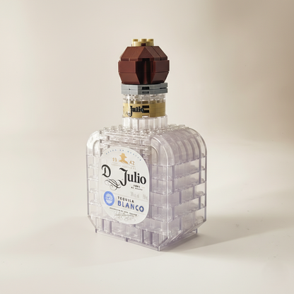 3D angled view of whisky inspired block bottle collectible model