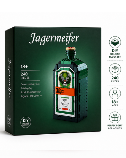 Jager Green Bottle DIY building block set packaging box