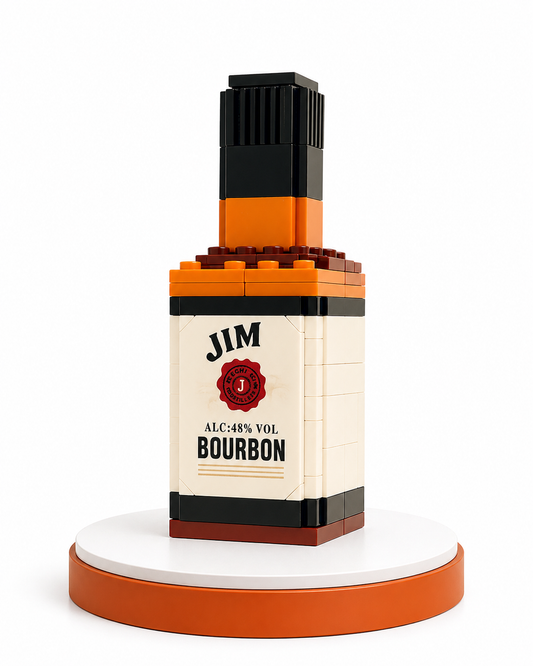 Jim Premium Bourbon Bottle Building Block Set collectible display model with 181 pieces
