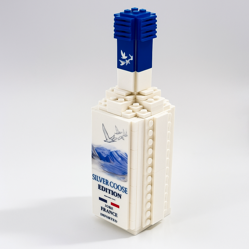 Silver Goose Edition Block Vodka Bottle