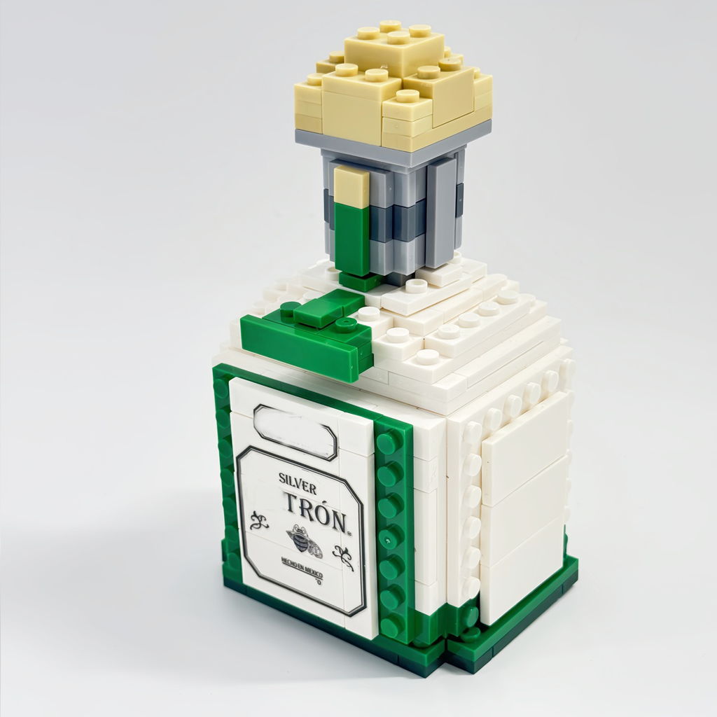 3D angled view of inspired block bottle collectible model