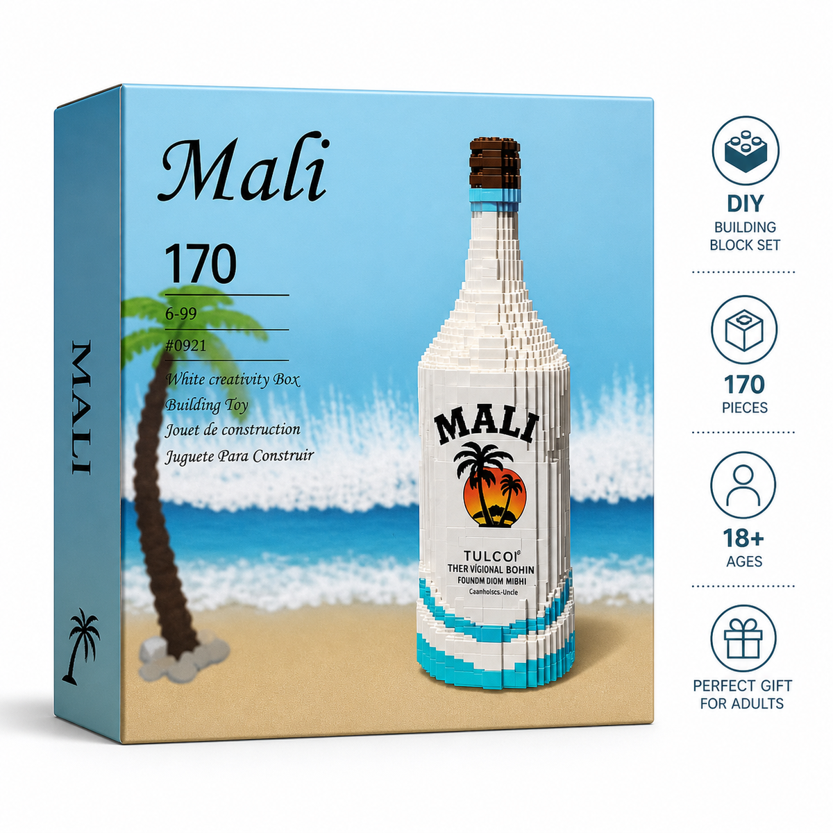 Tropical Mali Coconut Edition Block Rum Bottle