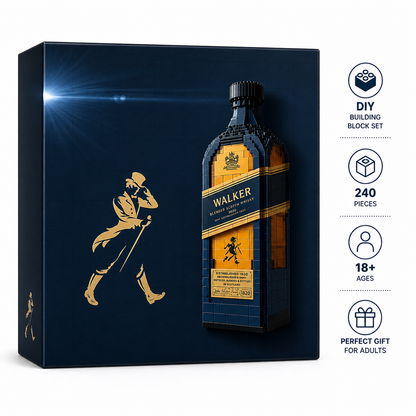 Whisky block bottle collectible model styled on home bar shelf décor